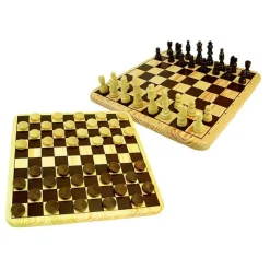 Ajedrez y Damas de madera - juego de mesa