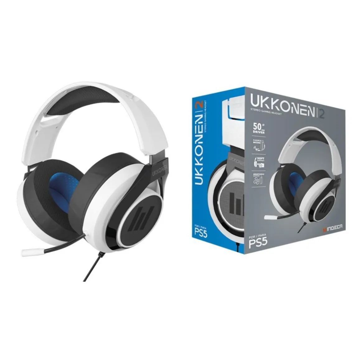 Auriculares Gaming Ukkonen Pro Multiplataforma Blanco