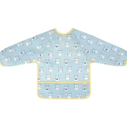 Babero impermeable mangas largas ajustable azul ㅤ