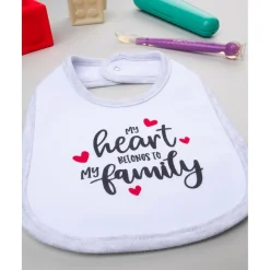 Babero Unisex Blanco y Gris 