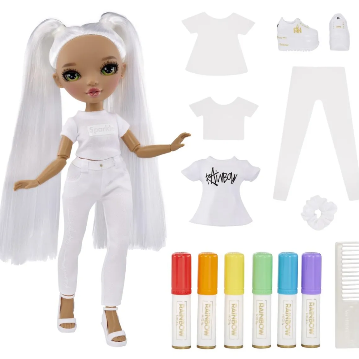 BABY born - Muñeca de moda Color & Create con ojos verdes y accesorios extra