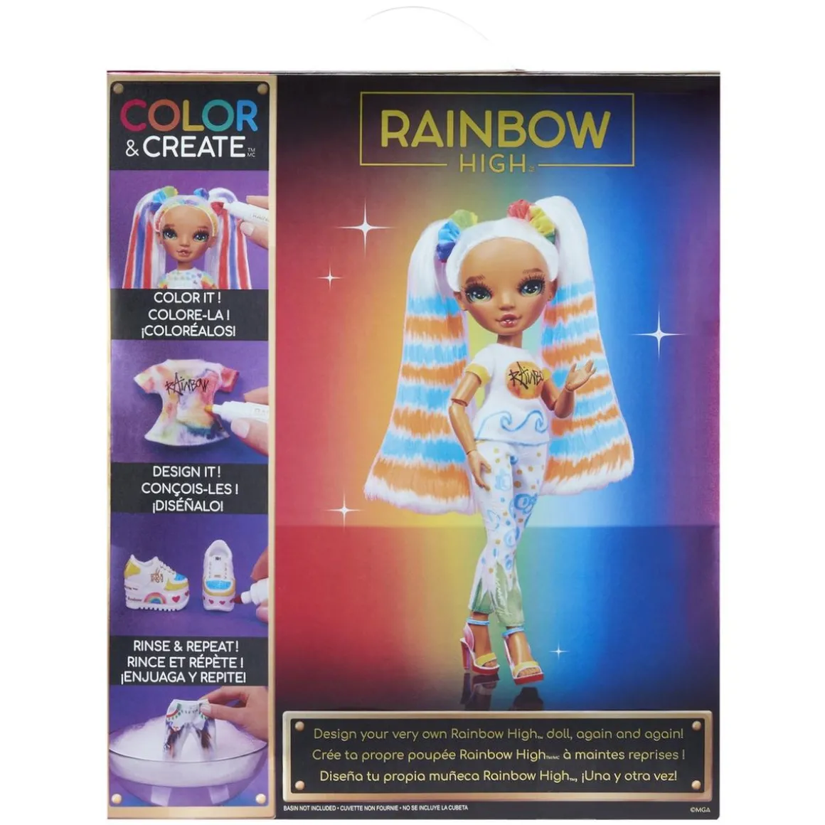 BABY born - Muñeca de moda Color & Create con ojos verdes y accesorios extra