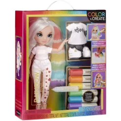 BABY born - Muñeca Fashion DIY ojos azules, top y zapatos extra, rotuladores lavables arcoiris