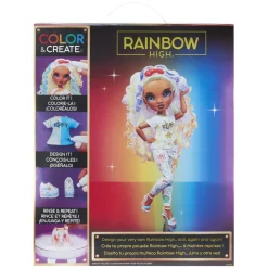 BABY born - Muñeca Fashion DIY colorear y crear - ojos morados, pelo rizado, top y zapatos extra, rotuladores arcoiris