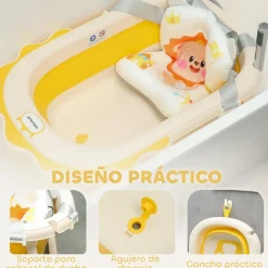 Bañera plegable con cojín y palangana