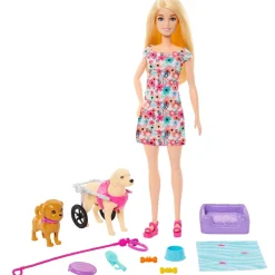 Barbie - Muñeca Barbie con cachorros y accesorios de mascotas ㅤ