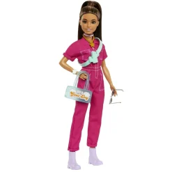 Barbie - Muñeca con Mono Rosa y Complementos de Moda ㅤ