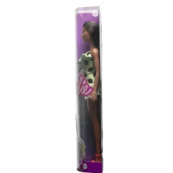 Barbie - Muñeca Fashionista con vestido asimétrico y accesorios de moda ㅤ