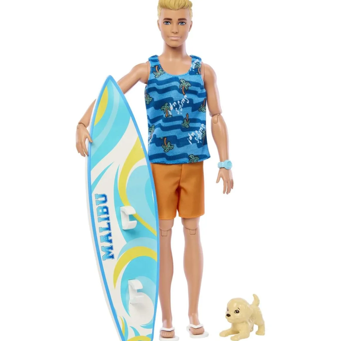 Barbie - Muñeco Ken con tabla de surf ㅤ