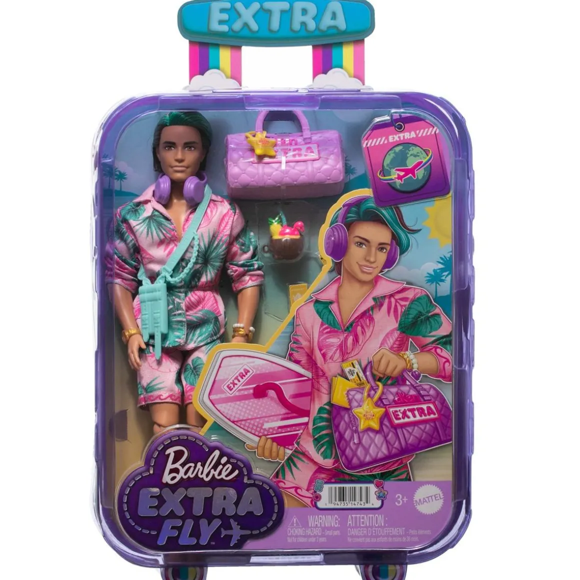 Barbie - Muñeco Ken Estilo Tropical con Accesorios ㅤ