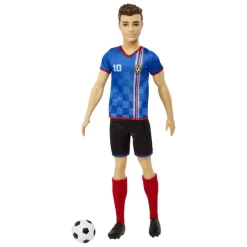 Barbie - Muñeco Ken Futbolista Camiseta Azul