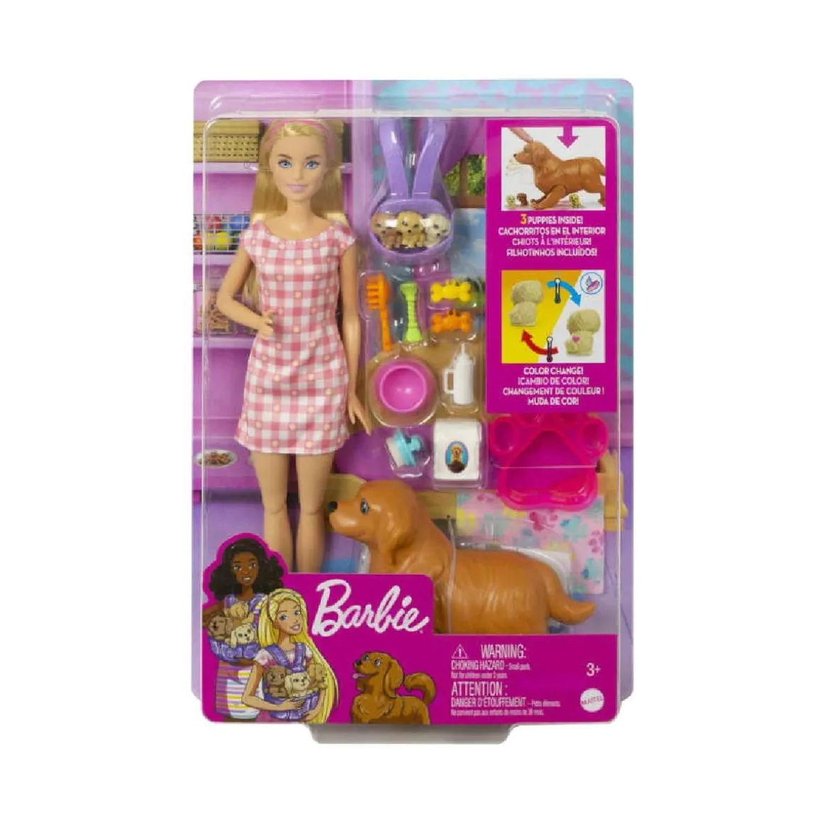 Barbie - Pack muñeca con mascotas