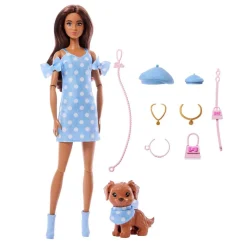 Barbie Twinning Looks - Muñeca Morena con Perrito