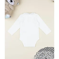 Body blanco con cuello bordado niño