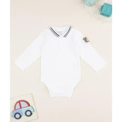Body blanco con patch de oso para niño