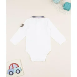 Body blanco con patch de oso para niño