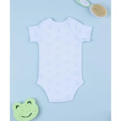 Body de bebé en algodón blanco con estampado de perritos