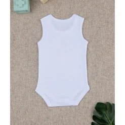 Body Infantil de Algodón Blanco con Estampado de Gatito