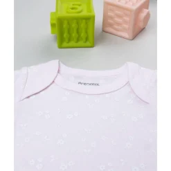 Body rosa de manga corta para bebé con estampado de flores