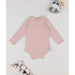 Body rosa de manga larga para niña