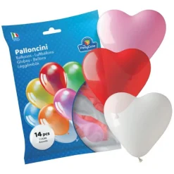 Bolsa con 14 globos en forma de corazón