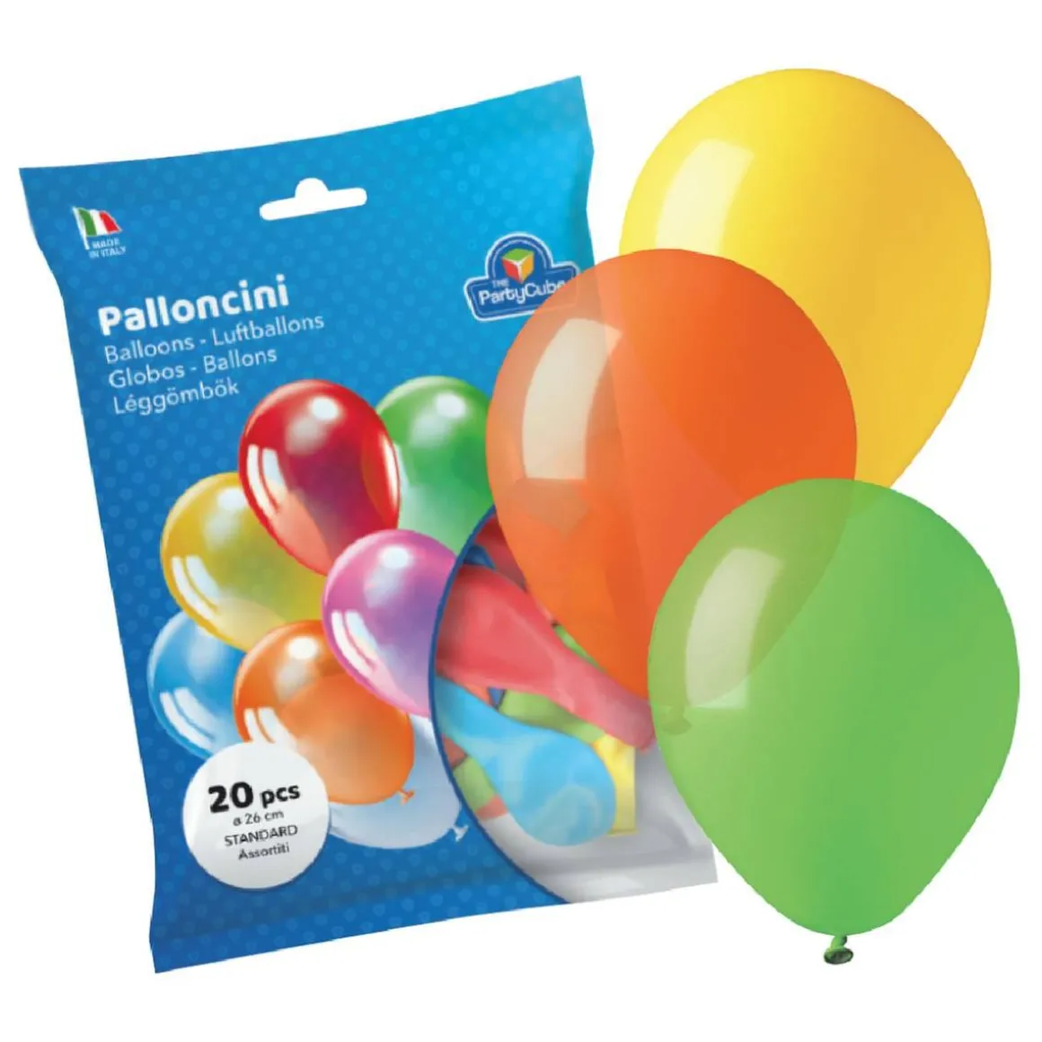 Bolsa con 20 globos medianos