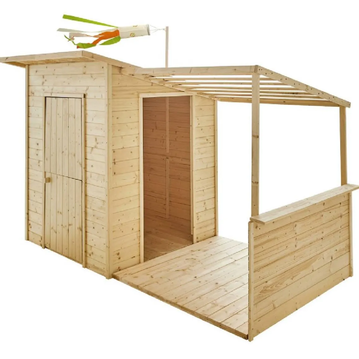 Cabaña infantil de madera con porche Santa Bárbara