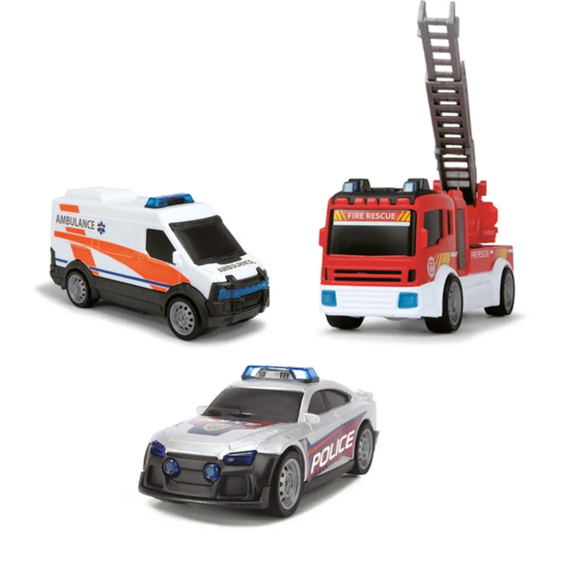 Caja de 3 vehículos de rescate ㅤ