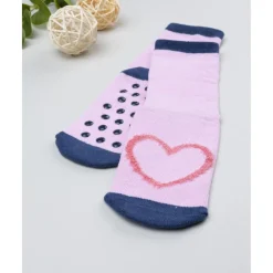 Calcetines antideslizantes niña rosa corazones