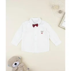 Camisa bebé blanca con pajarita