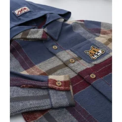 Camisa de franela multicolor con capucha para niño
