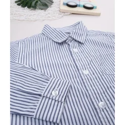Camisa infantil de rayas blancas/azules