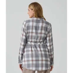 Camisa premamá y de lactancia con estampado tartán