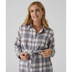 Camisa premamá y de lactancia con estampado tartán