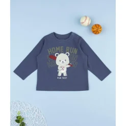Camiseta azul con estampado "Run Fast"