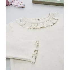 Camiseta bebé beige de canalé