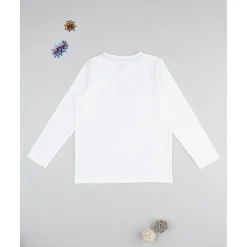 Camiseta blanca de manga larga Spiderman para niño