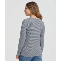 Camiseta de lactancia a rayas azul y blanco