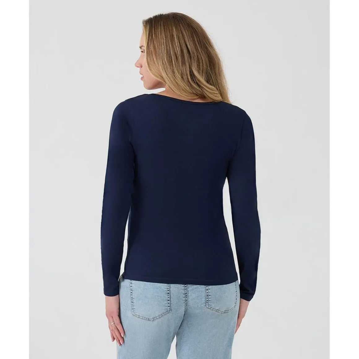 Camiseta de lactancia azul en jersey de algodón