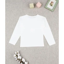 Camiseta de niña blanca con estampado de unicornio