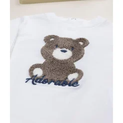 Camiseta infantil blanca con estampado de osito