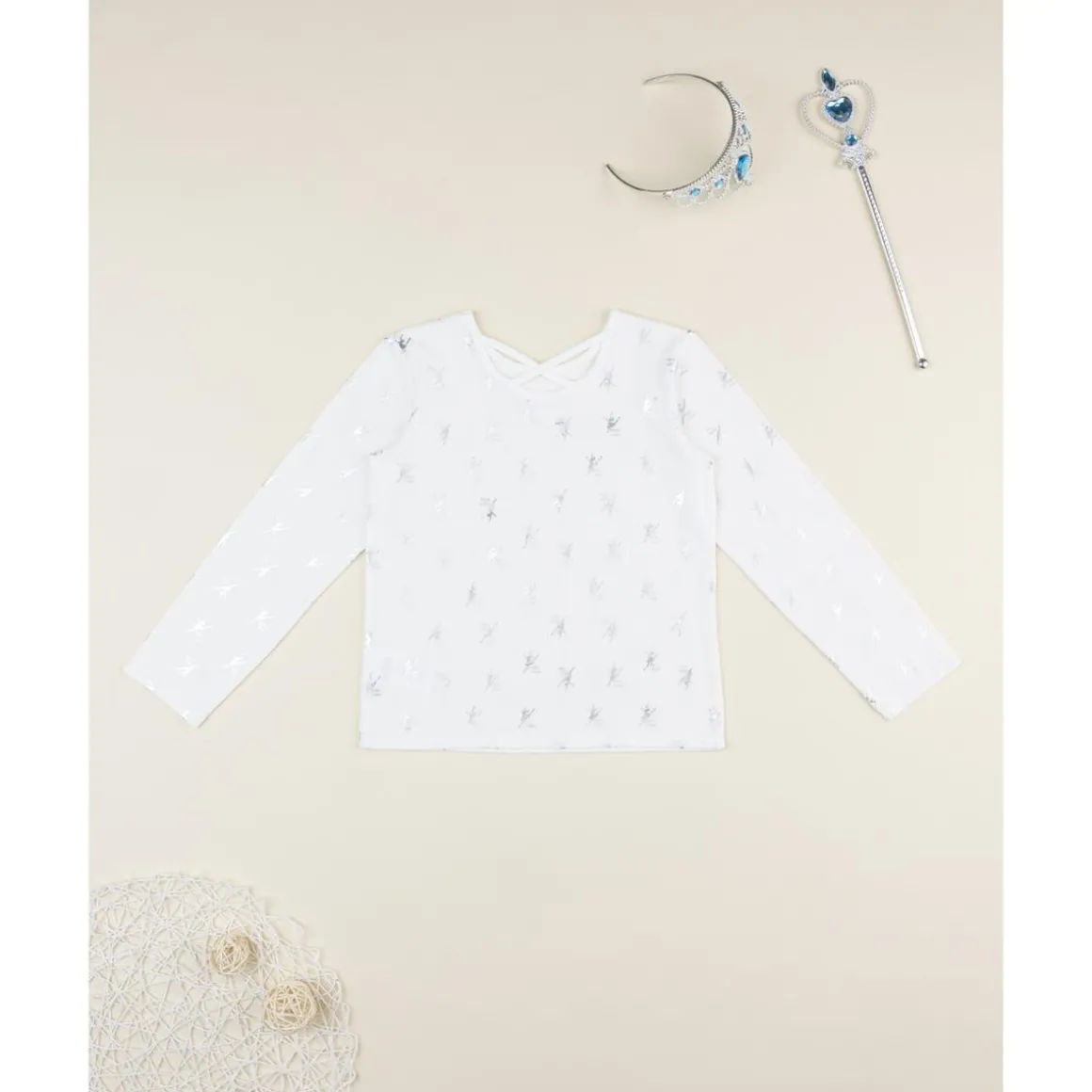 Camiseta niña blanca bailarinas allover