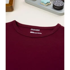 Camiseta niña burdeos de manga larga
