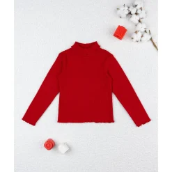 Camiseta niña roja de canalé