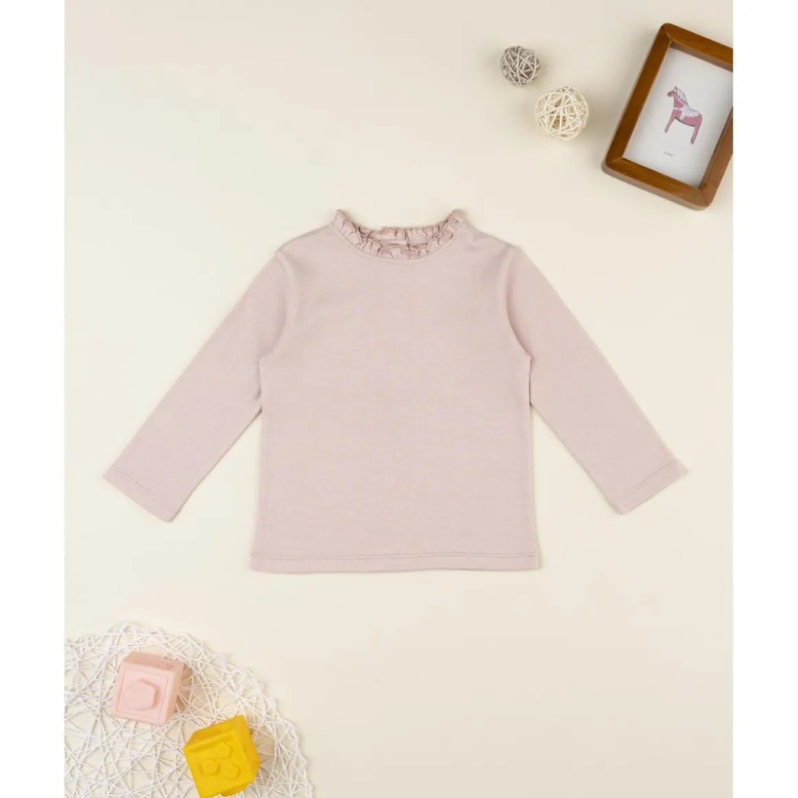Camiseta niña rosa de manga larga