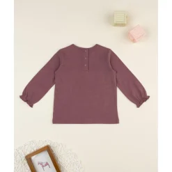 Camiseta niña rosa oscuro con estampado