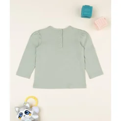 Camiseta niña verde con conejito