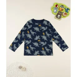Camiseta niño azul con estampado “Dino Allover”