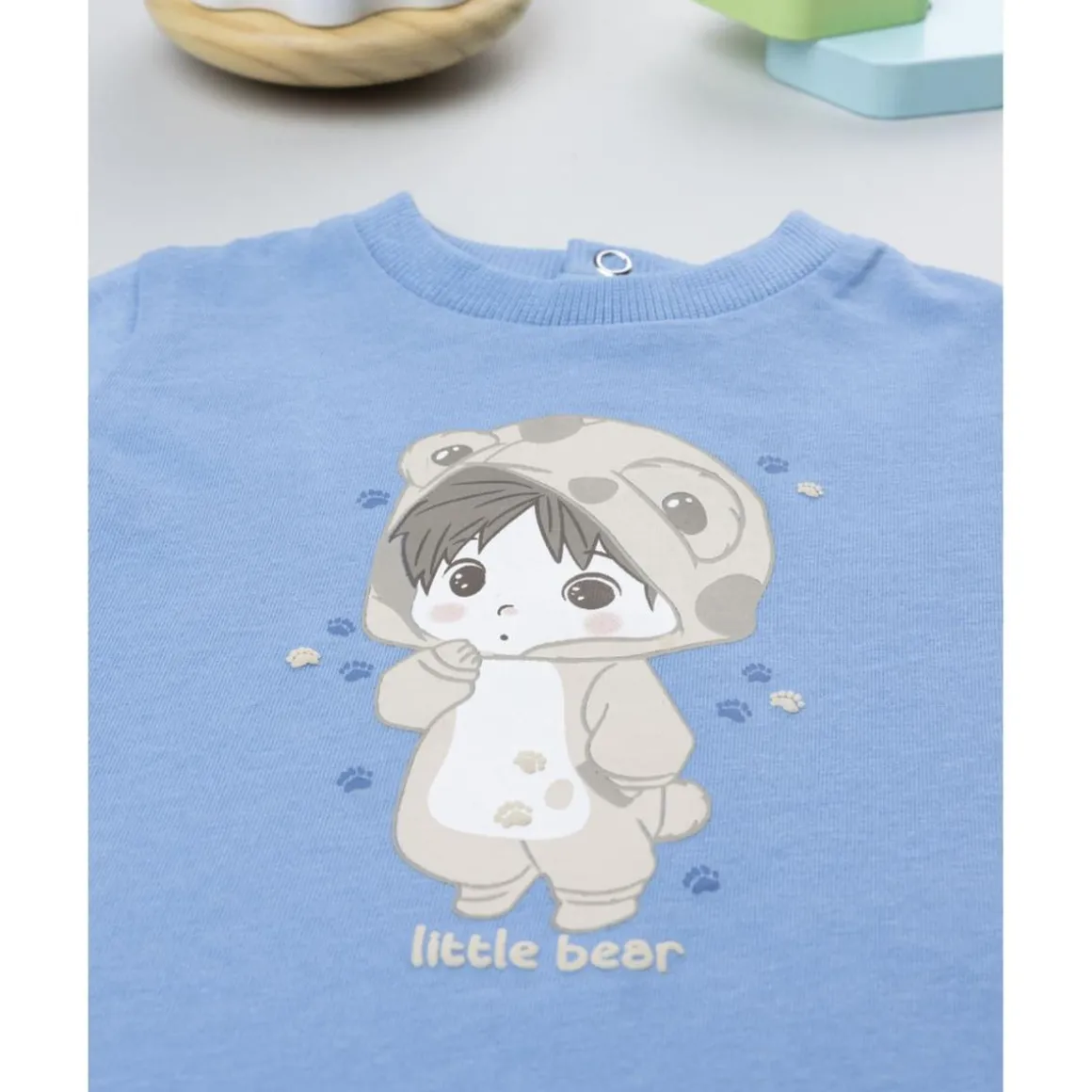 Camiseta niño azul “Little Bear” manga larga