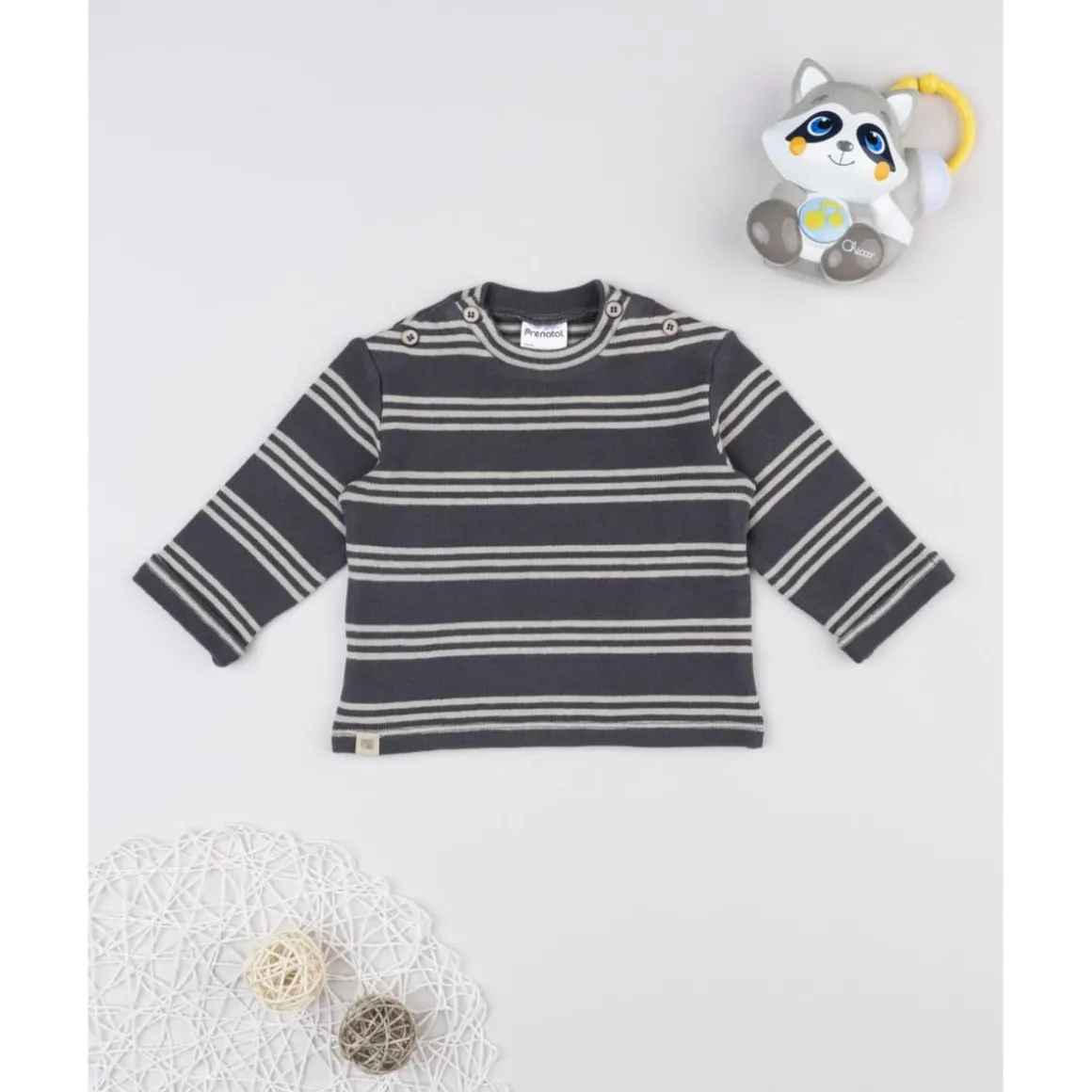 Camiseta niño gris y azul
